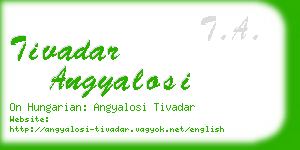 tivadar angyalosi business card